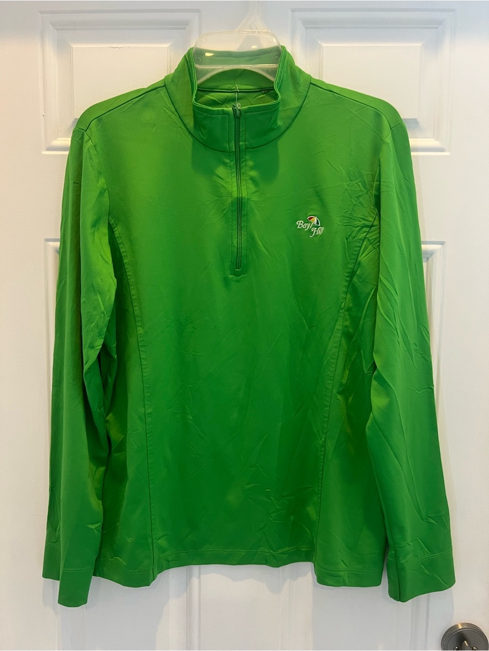 E P Pro Tour Tech 1/4 Quarter Zip Womens Large Golf Top Long Sleeve Green # 969